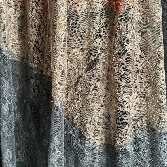 Valentino- Runway 2014 Multicolored Lace Sheer Cutout Cape Midi Dress - Picture 8 of 12